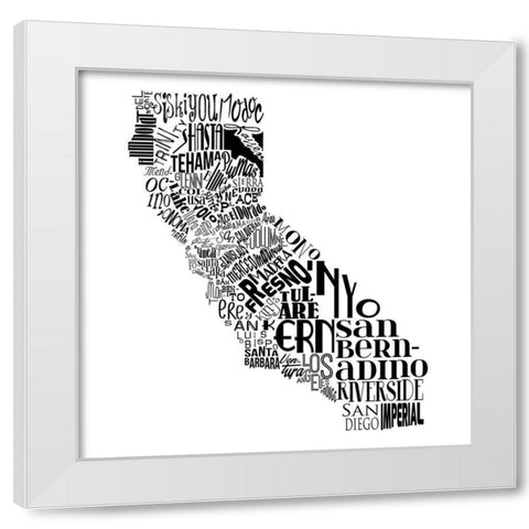 CA White Modern Wood Framed Art Print by Grey, Jace