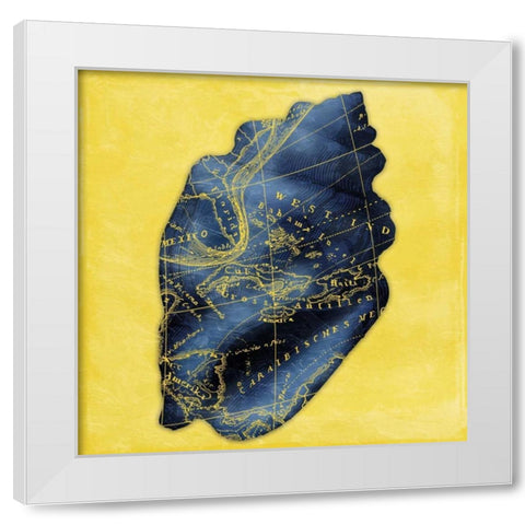 Map Shell Y Indigo White Modern Wood Framed Art Print by Grey, Jace