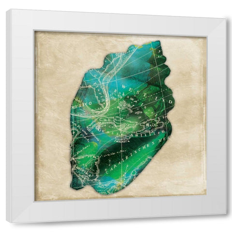 Map Shell White Modern Wood Framed Art Print by Grey, Jace