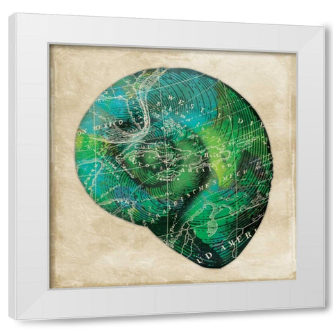 Map Shell2 White Modern Wood Framed Art Print by Grey, Jace