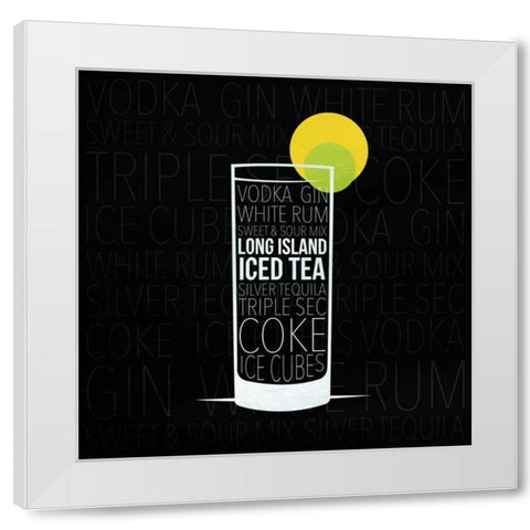 Type drinks 1 White Modern Wood Framed Art Print by Grey, Jace