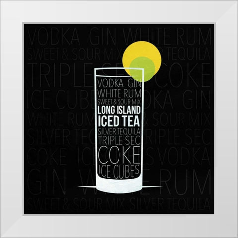 Type drinks 1 White Modern Wood Framed Art Print by Grey, Jace