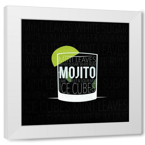 Type drinks 2 White Modern Wood Framed Art Print by Grey, Jace
