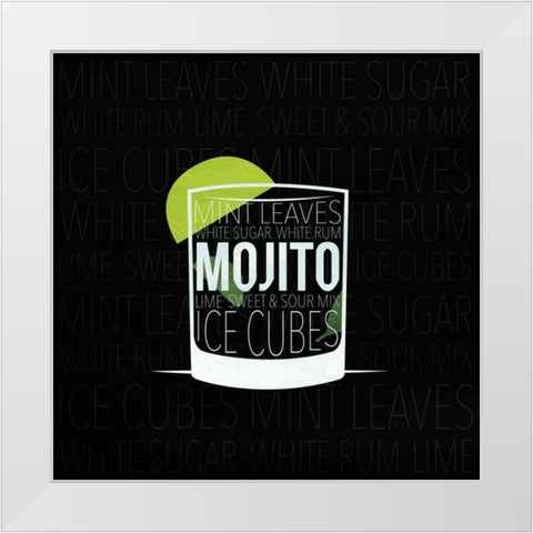 Type drinks 2 White Modern Wood Framed Art Print by Grey, Jace