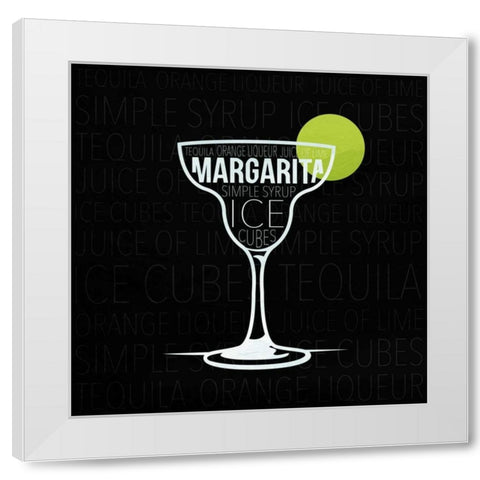 Type drinks 3 White Modern Wood Framed Art Print by Grey, Jace