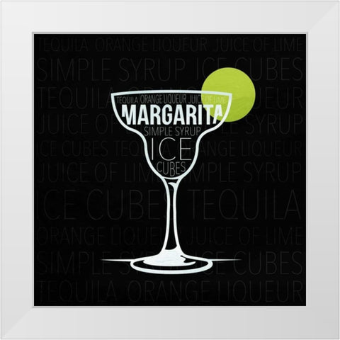 Type drinks 3 White Modern Wood Framed Art Print by Grey, Jace