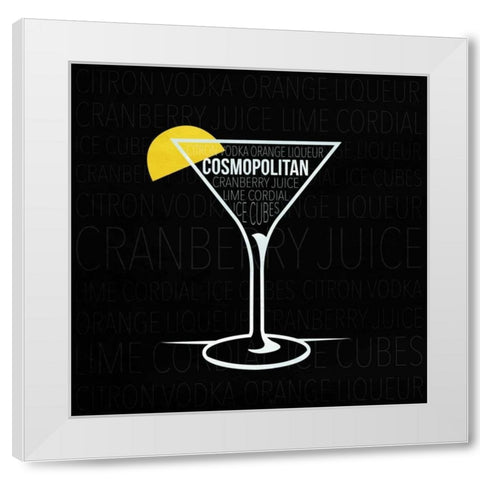 Type drinks 4 White Modern Wood Framed Art Print by Grey, Jace