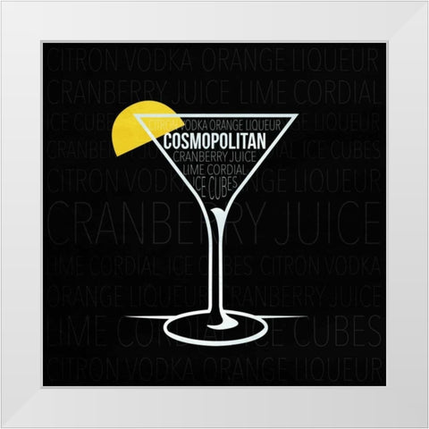 Type drinks 4 White Modern Wood Framed Art Print by Grey, Jace
