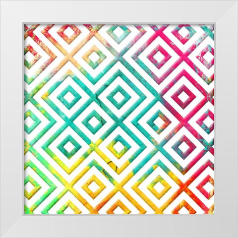 Bright Cosmic pattern White Modern Wood Framed Art Print by Grey, Jace