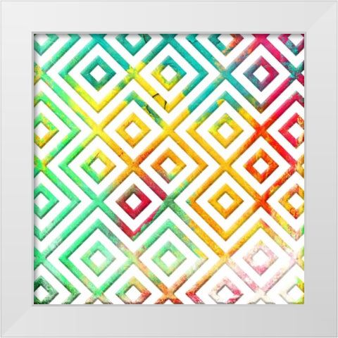 Bright Cosmic pattern mate White Modern Wood Framed Art Print by Grey, Jace