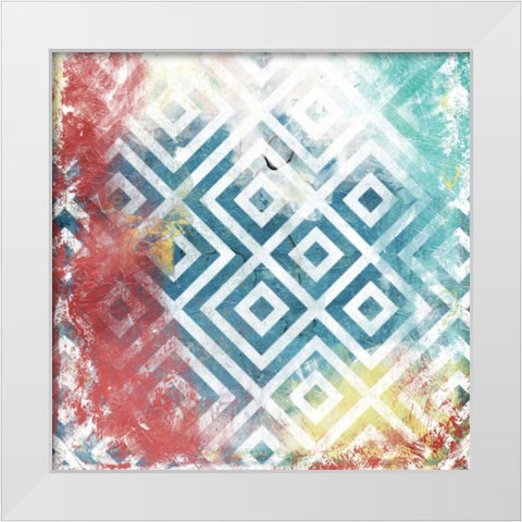 Happy Cosmic pattern mate White Modern Wood Framed Art Print by Grey, Jace