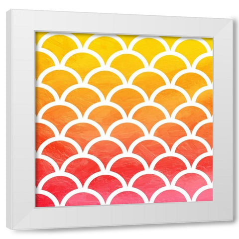 Bright hills reversed White Modern Wood Framed Art Print by Grey, Jace
