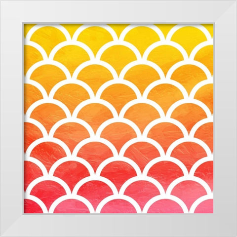 Bright hills reversed White Modern Wood Framed Art Print by Grey, Jace