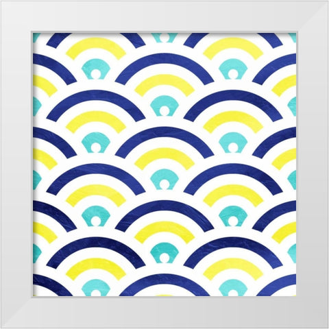 Smooth signals White Modern Wood Framed Art Print by Grey, Jace