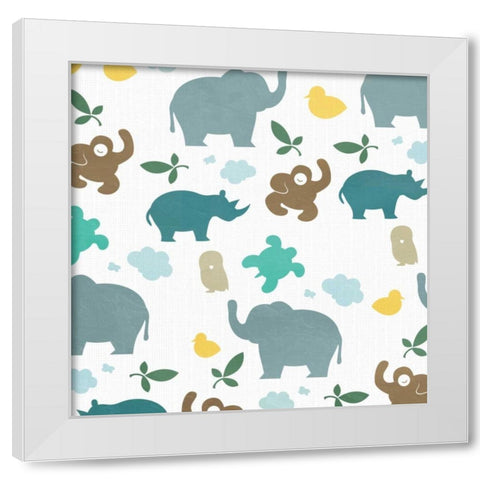 Juvenile Safari White Modern Wood Framed Art Print by Grey, Jace