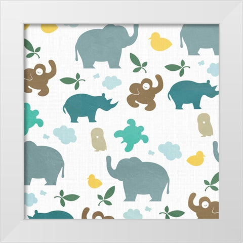 Juvenile Safari White Modern Wood Framed Art Print by Grey, Jace