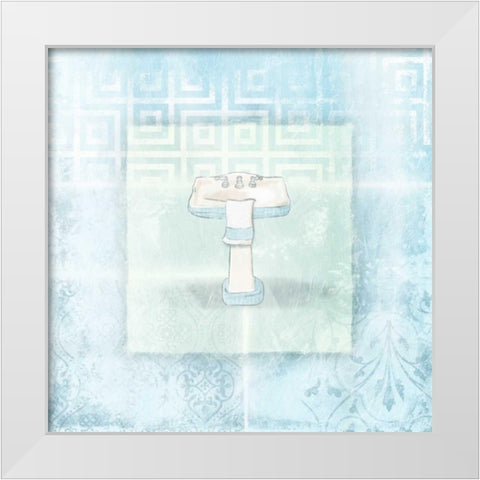 Soft blue sink White Modern Wood Framed Art Print by Grey, Jace