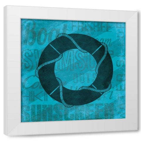 Summer Bright Lifesaver White Modern Wood Framed Art Print by Grey, Jace