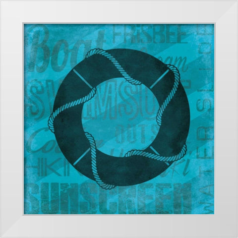 Summer Bright Lifesaver White Modern Wood Framed Art Print by Grey, Jace