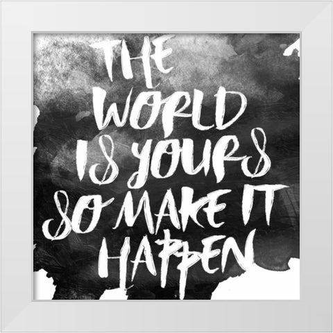 World Is Yours White Modern Wood Framed Art Print by Grey, Jace