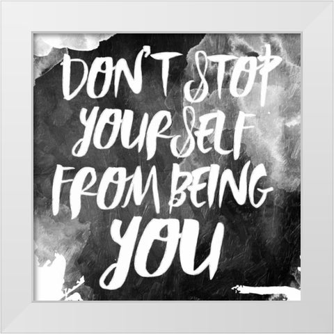 Dont Stop White Modern Wood Framed Art Print by Grey, Jace