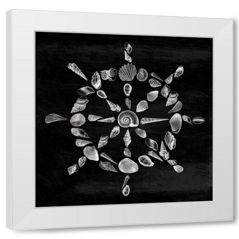Shell Wheel White Modern Wood Framed Art Print by Grey, Jace