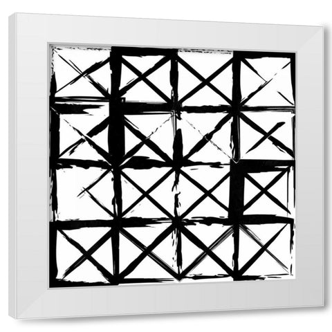 Box Black Lines White Modern Wood Framed Art Print by Grey, Jace