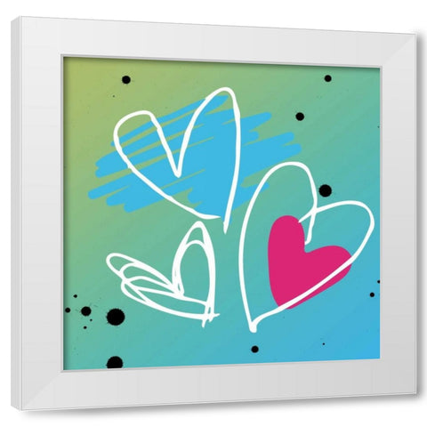 Love is bright White Modern Wood Framed Art Print by Grey, Jace