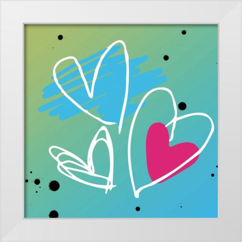 Love is bright White Modern Wood Framed Art Print by Grey, Jace