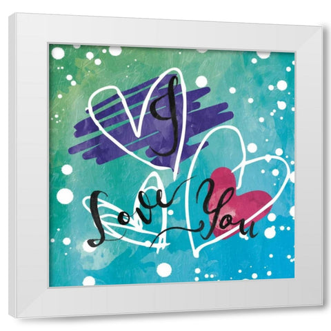 I Love You White Modern Wood Framed Art Print by Grey, Jace