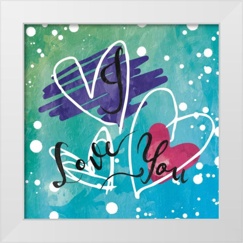 I Love You White Modern Wood Framed Art Print by Grey, Jace