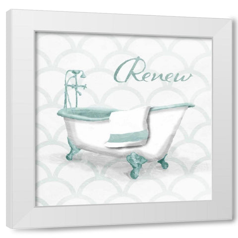 Dull Teal Renew White Modern Wood Framed Art Print by Grey, Jace