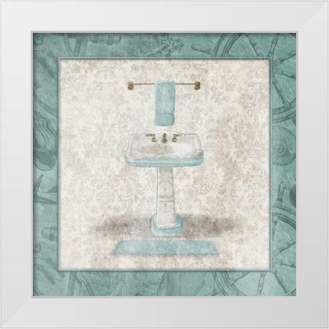Serene Coastal Sink White Modern Wood Framed Art Print by Grey, Jace