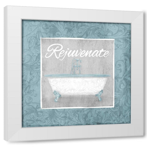 Rejuvenating Bath White Modern Wood Framed Art Print by Grey, Jace