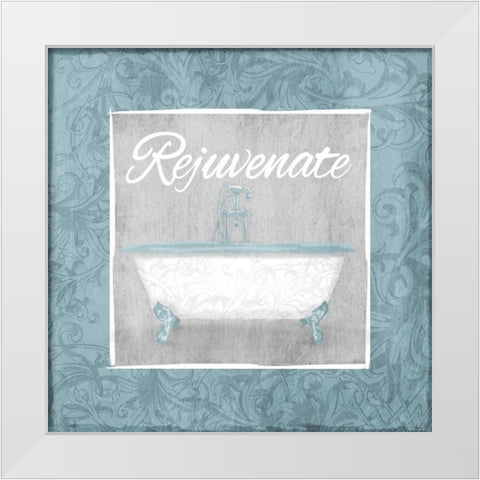 Rejuvenating Bath White Modern Wood Framed Art Print by Grey, Jace