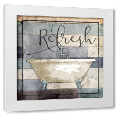 Refreshed Wooden Bath White Modern Wood Framed Art Print by Grey, Jace