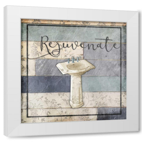 Rejuvenating Wooden Bath White Modern Wood Framed Art Print by Grey, Jace