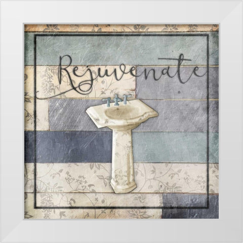 Rejuvenating Wooden Bath White Modern Wood Framed Art Print by Grey, Jace