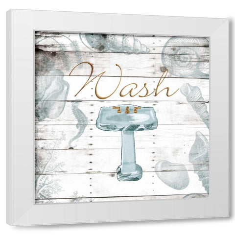 Golden Coastal Sink White Modern Wood Framed Art Print by Grey, Jace