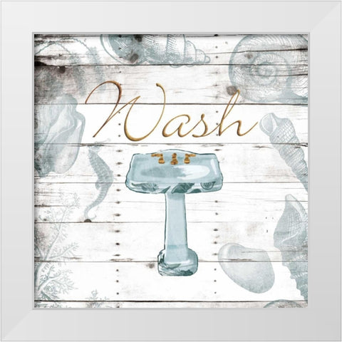 Golden Coastal Sink White Modern Wood Framed Art Print by Grey, Jace