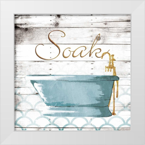 Soak Shells White Modern Wood Framed Art Print by Grey, Jace