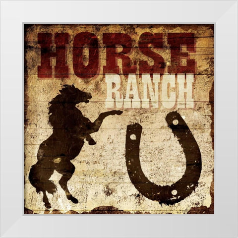 Horse Ranch White Modern Wood Framed Art Print by Grey, Jace