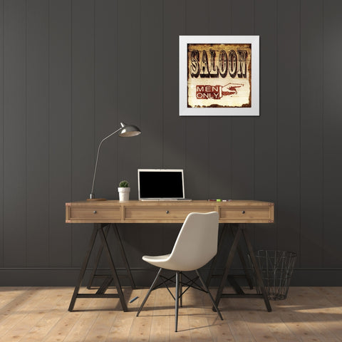 Saloon White Modern Wood Framed Art Print by Grey, Jace