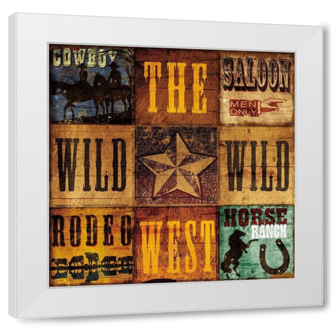 Wild West Patch White Modern Wood Framed Art Print by Grey, Jace