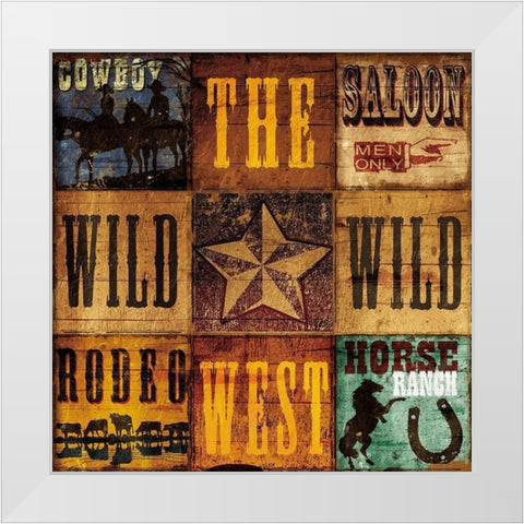 Wild West Patch White Modern Wood Framed Art Print by Grey, Jace