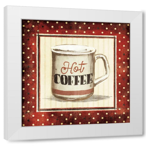 Hot Coffee White Modern Wood Framed Art Print by Grey, Jace