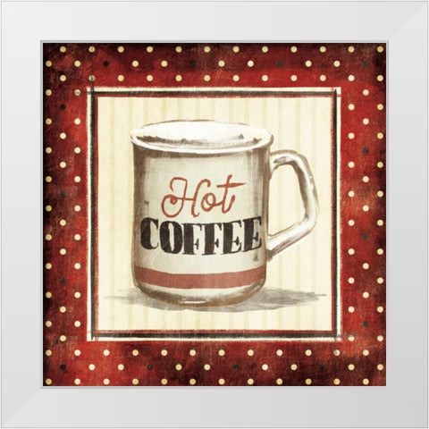 Hot Coffee White Modern Wood Framed Art Print by Grey, Jace