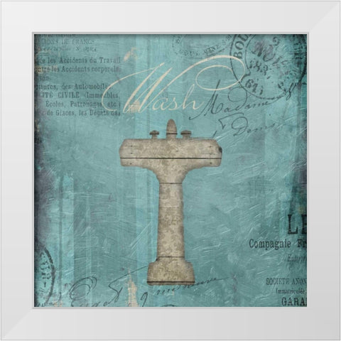 Wash Wood Inprint White Modern Wood Framed Art Print by Grey, Jace