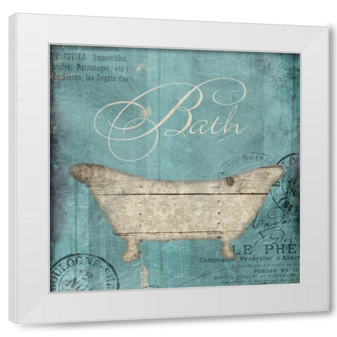 Bath Wood Inprint White Modern Wood Framed Art Print by Grey, Jace