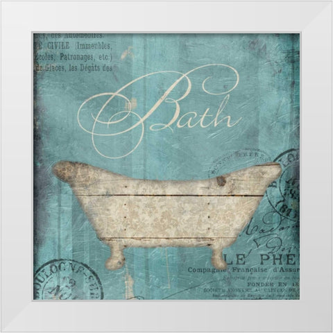 Bath Wood Inprint White Modern Wood Framed Art Print by Grey, Jace